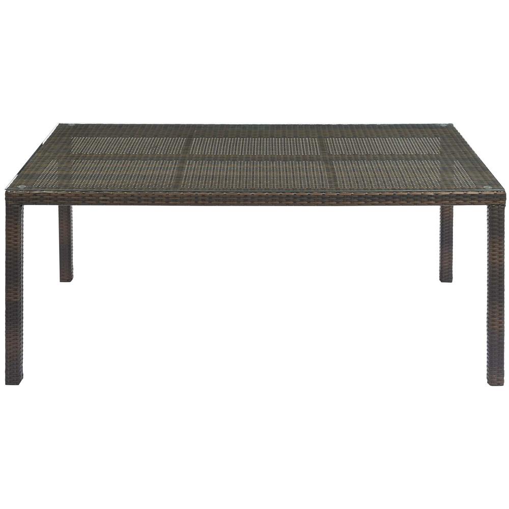 Conduit 70" Outdoor Patio Wicker Rattan Dining Table. Picture 2