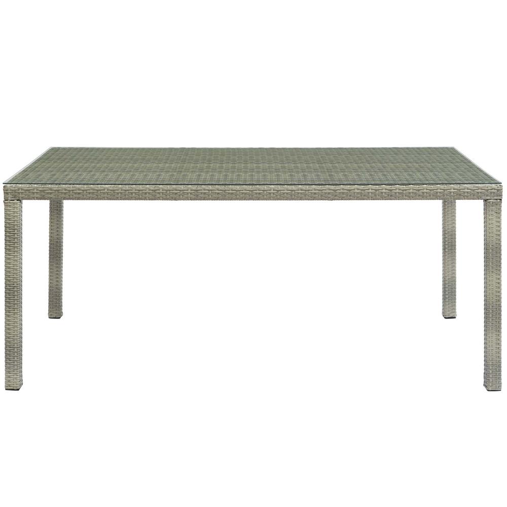 Conduit 70" Outdoor Patio Wicker Rattan Dining Table. Picture 3