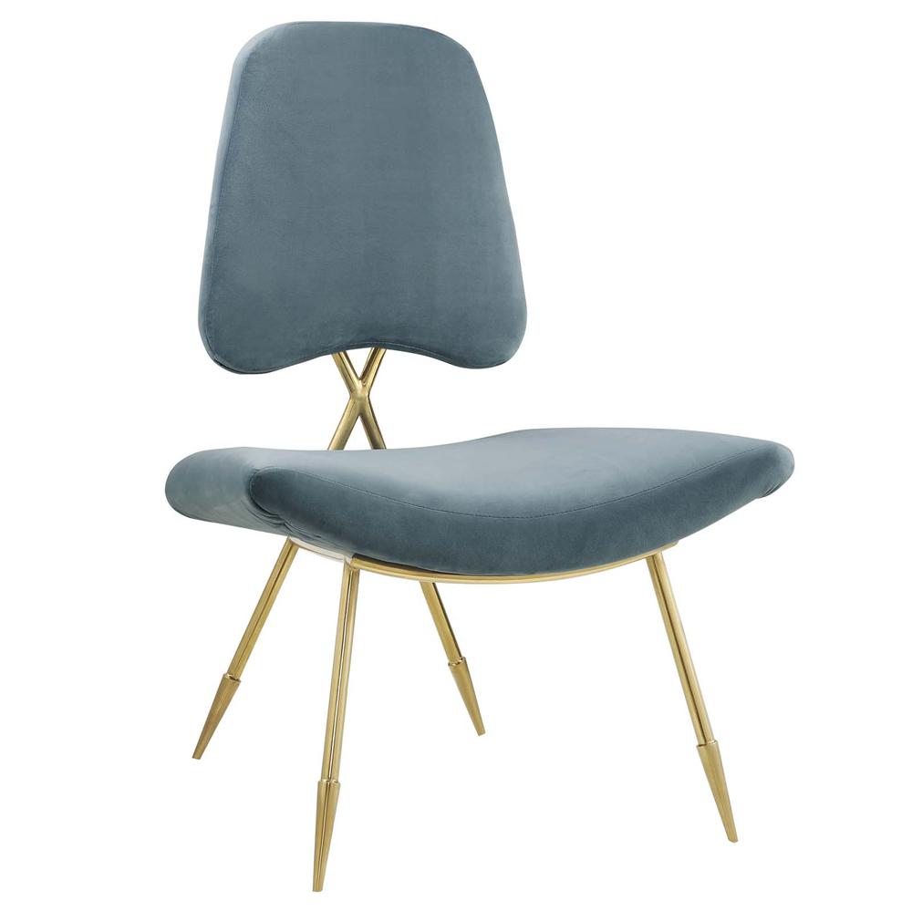 Ponder Upholstered Velvet Lounge Chair. Picture 1