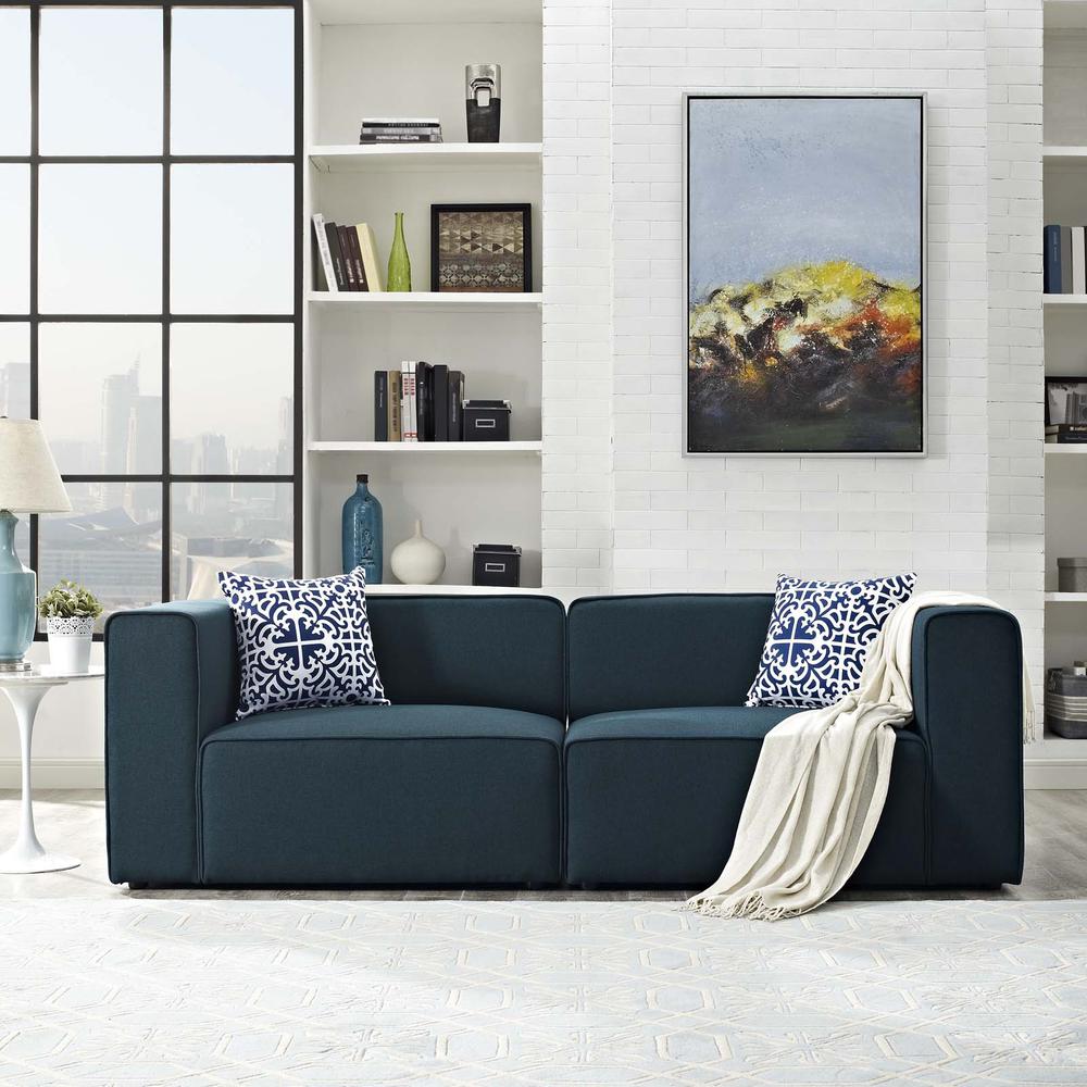 Mingle 2 Piece Upholstered Fabric Sectional Sofa Set. Picture 5