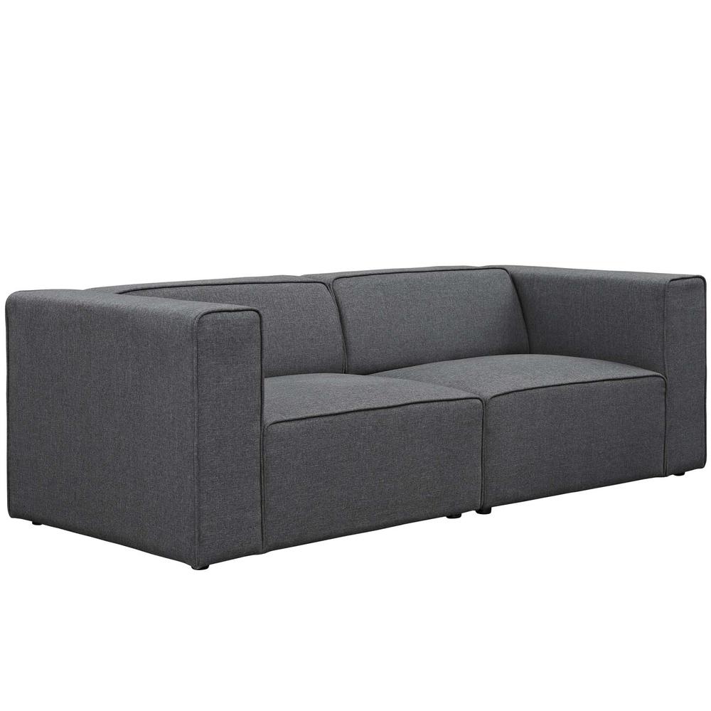 Mingle 2 Piece Upholstered Fabric Sectional Sofa Set. Picture 1