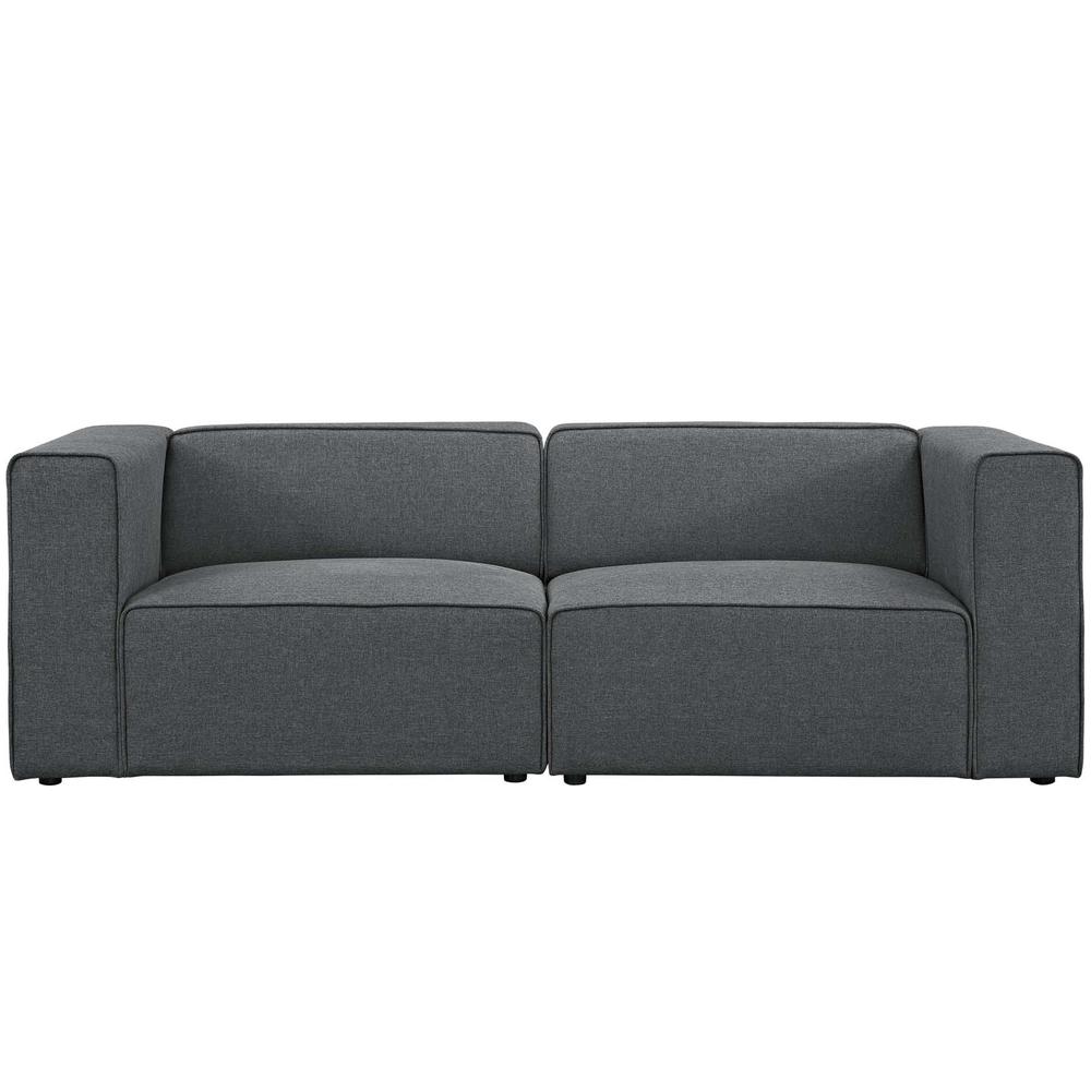 Mingle 2 Piece Upholstered Fabric Sectional Sofa Set. Picture 3