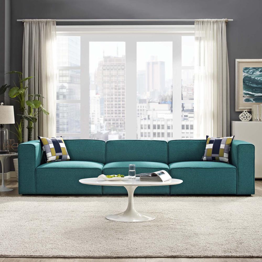 Mingle 3 Piece Upholstered Fabric Sectional Sofa Set. Picture 5