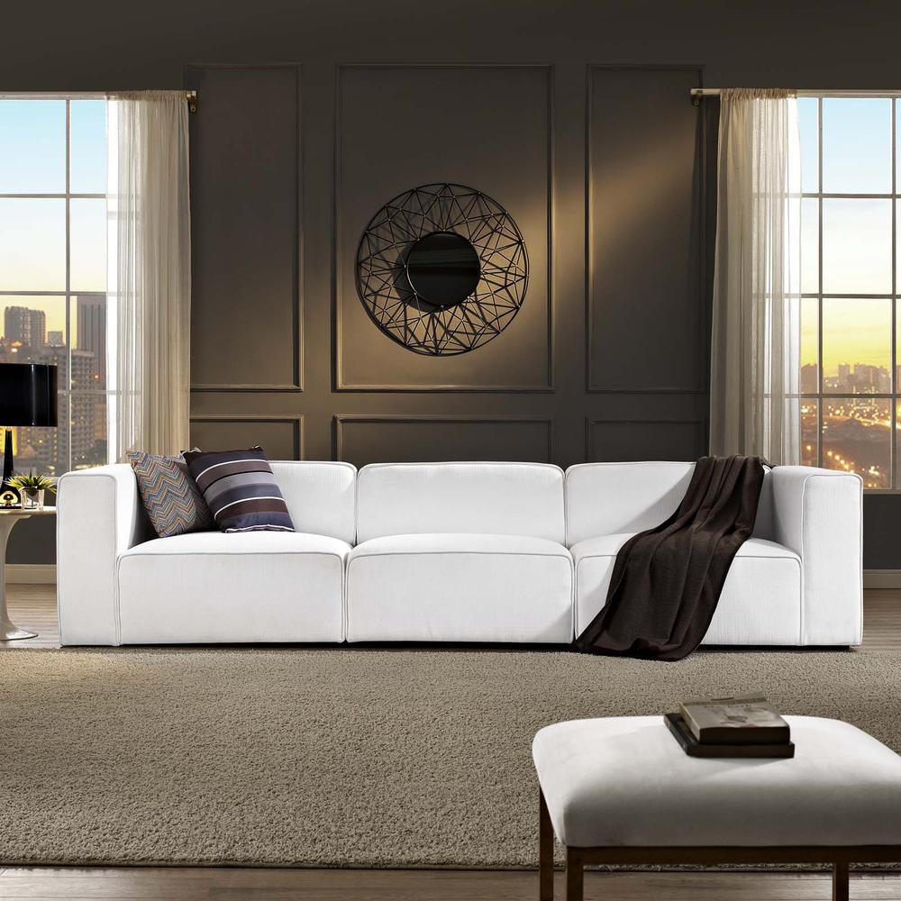 Mingle 3 Piece Upholstered Fabric Sectional Sofa Set. Picture 5