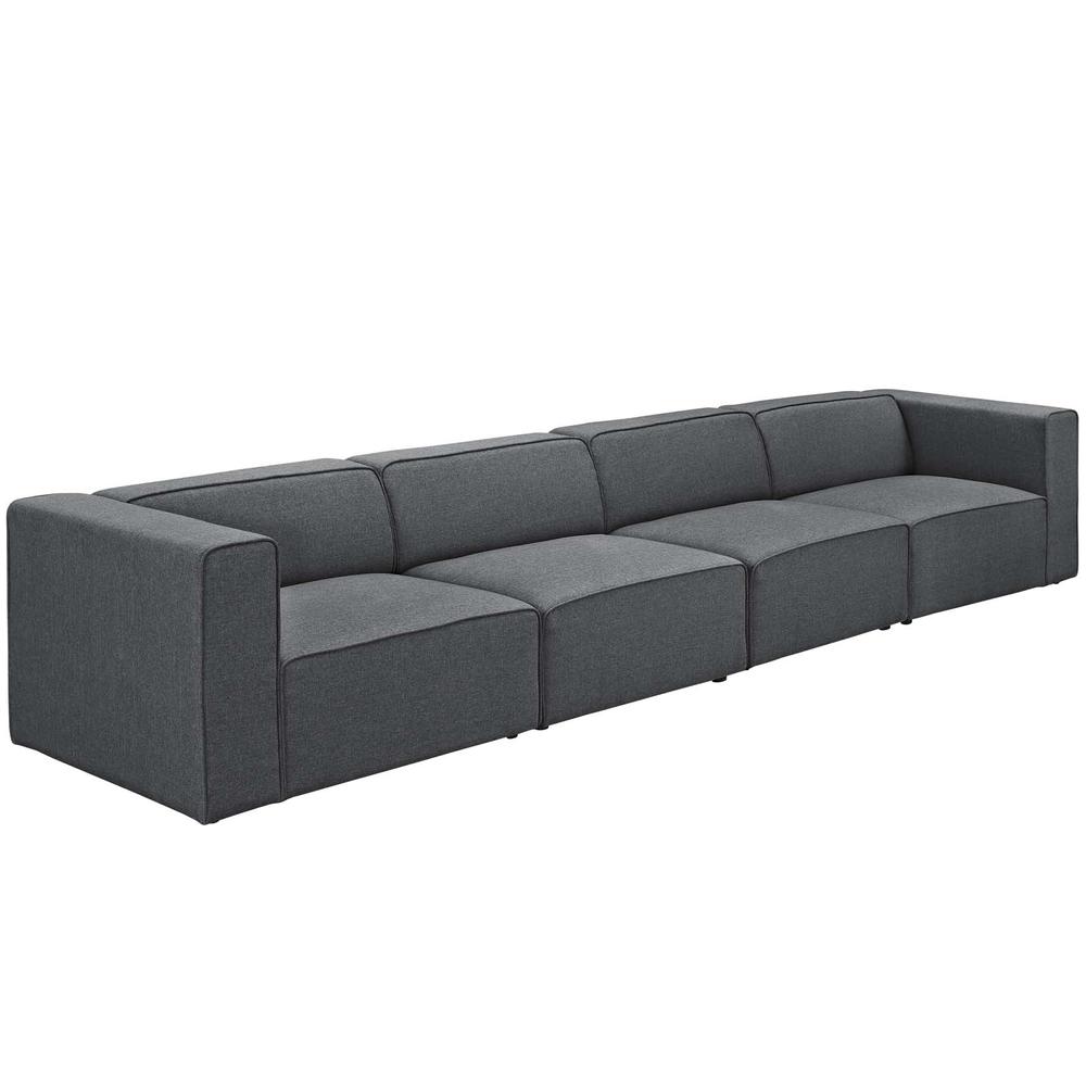Mingle 4 Piece Upholstered Fabric Sectional Sofa Set. Picture 1