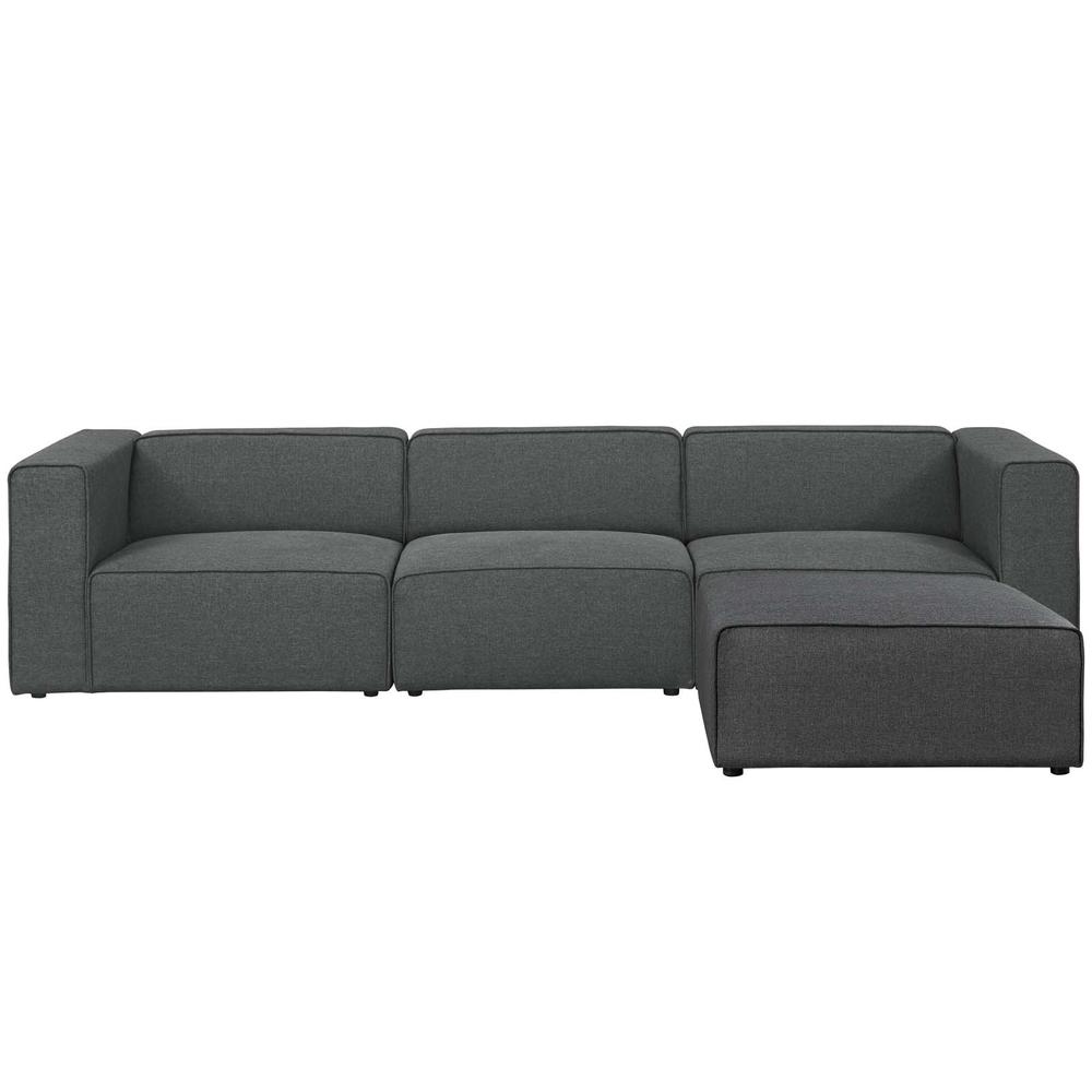Mingle 4 Piece Upholstered Fabric Sectional Sofa Set. Picture 4