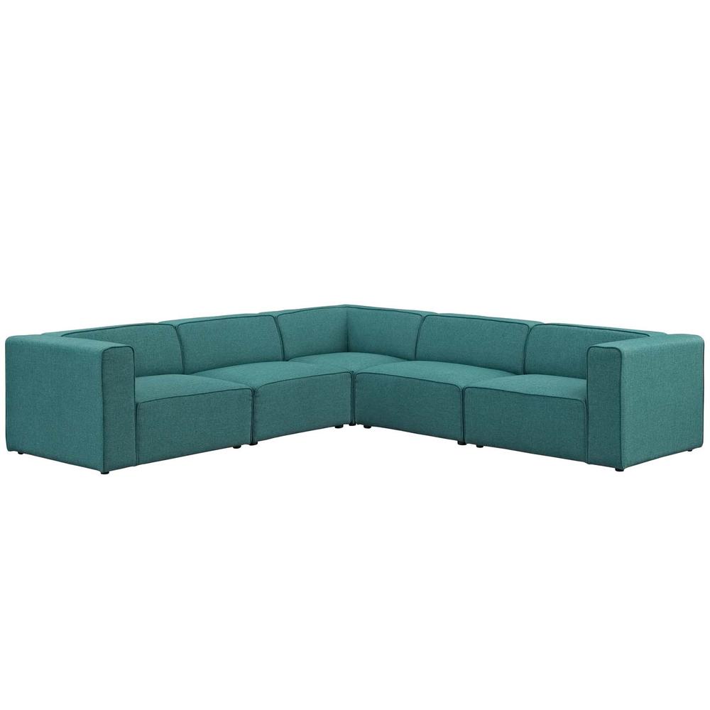 Mingle 5 Piece Upholstered Fabric Sectional Sofa Set. Picture 1