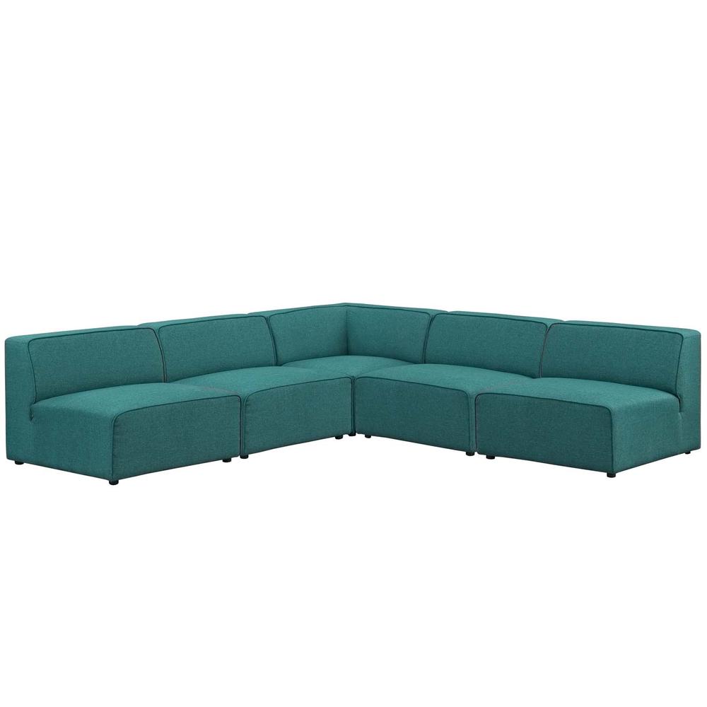 Mingle 5 Piece Upholstered Fabric Sectional Sofa Set. Picture 2