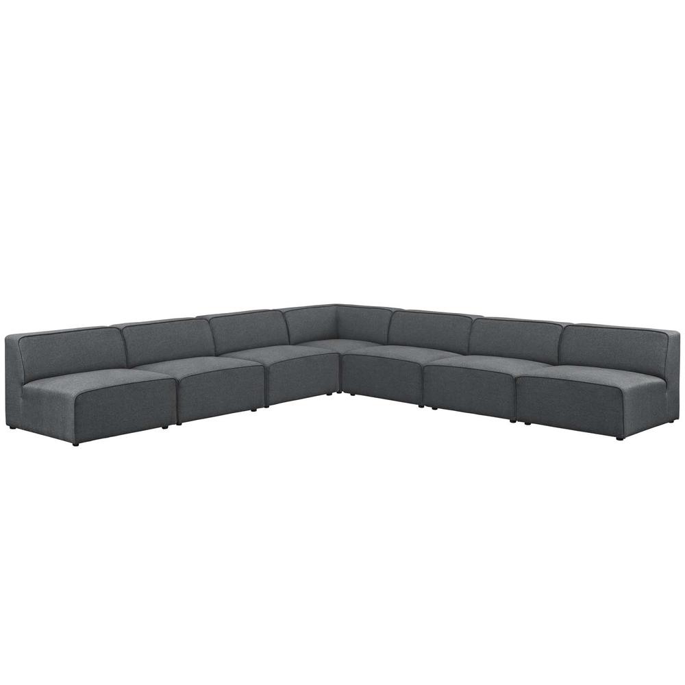 Mingle 7 Piece Upholstered Fabric Sectional Sofa Set. Picture 1