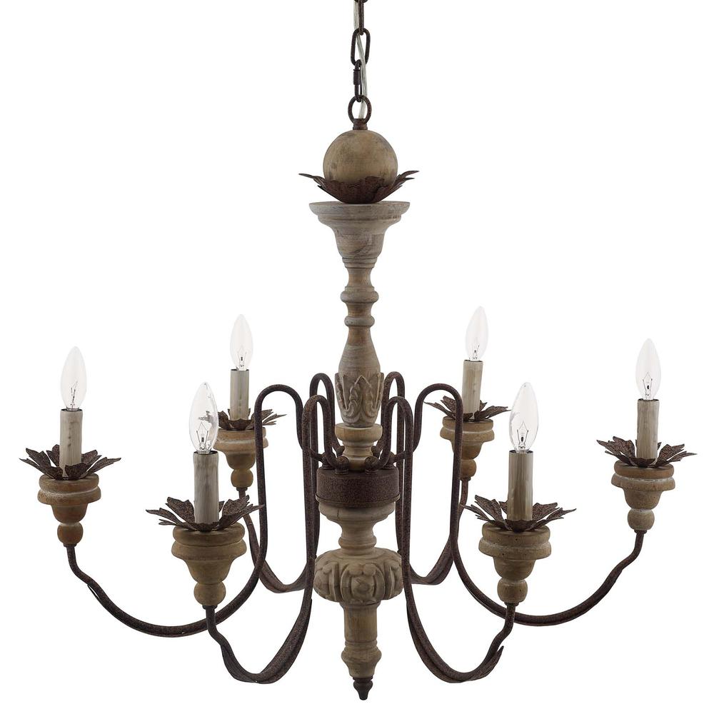 Bountiful Vintage French Pendant Ceiling Light Candelabra Chandelier -  EEI-2888. Picture 2