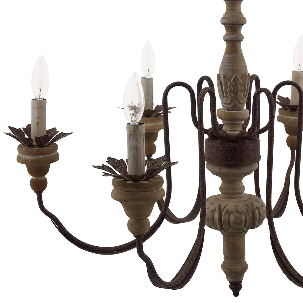 Bountiful Vintage French Pendant Ceiling Light Candelabra Chandelier -  EEI-2888. Picture 3