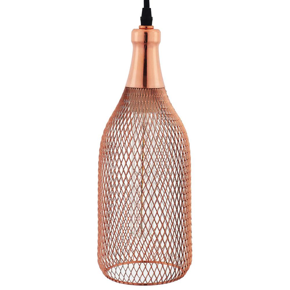Glimmer Bottle-Shaped Rose Gold Pendant Light. Picture 3