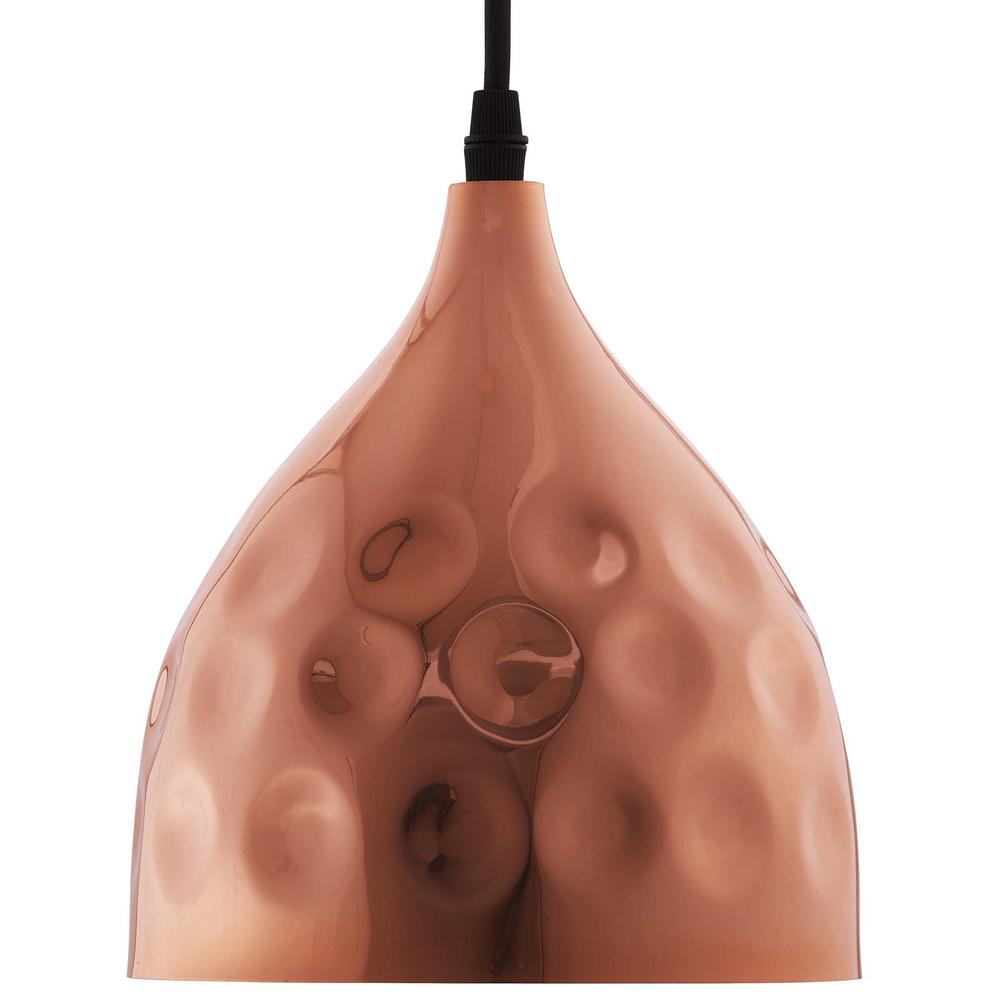 Dimple 6.5" Bell-Shaped Rose Gold Pendant Light. Picture 2