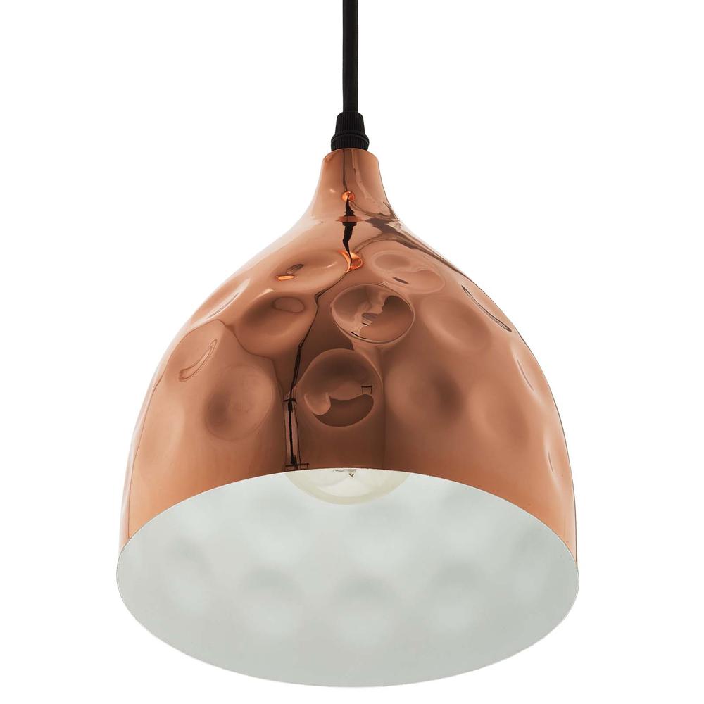 Dimple 6.5" Bell-Shaped Rose Gold Pendant Light. Picture 3