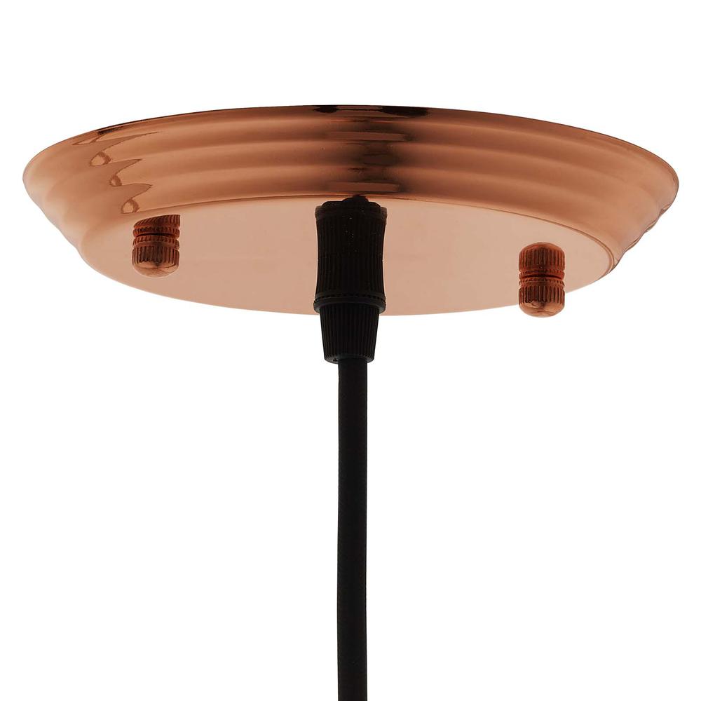 Dimple 6.5" Bell-Shaped Rose Gold Pendant Light. Picture 4
