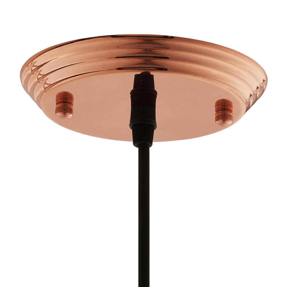 Dimple 11" Bell-Shaped Rose Gold Pendant Light. Picture 4