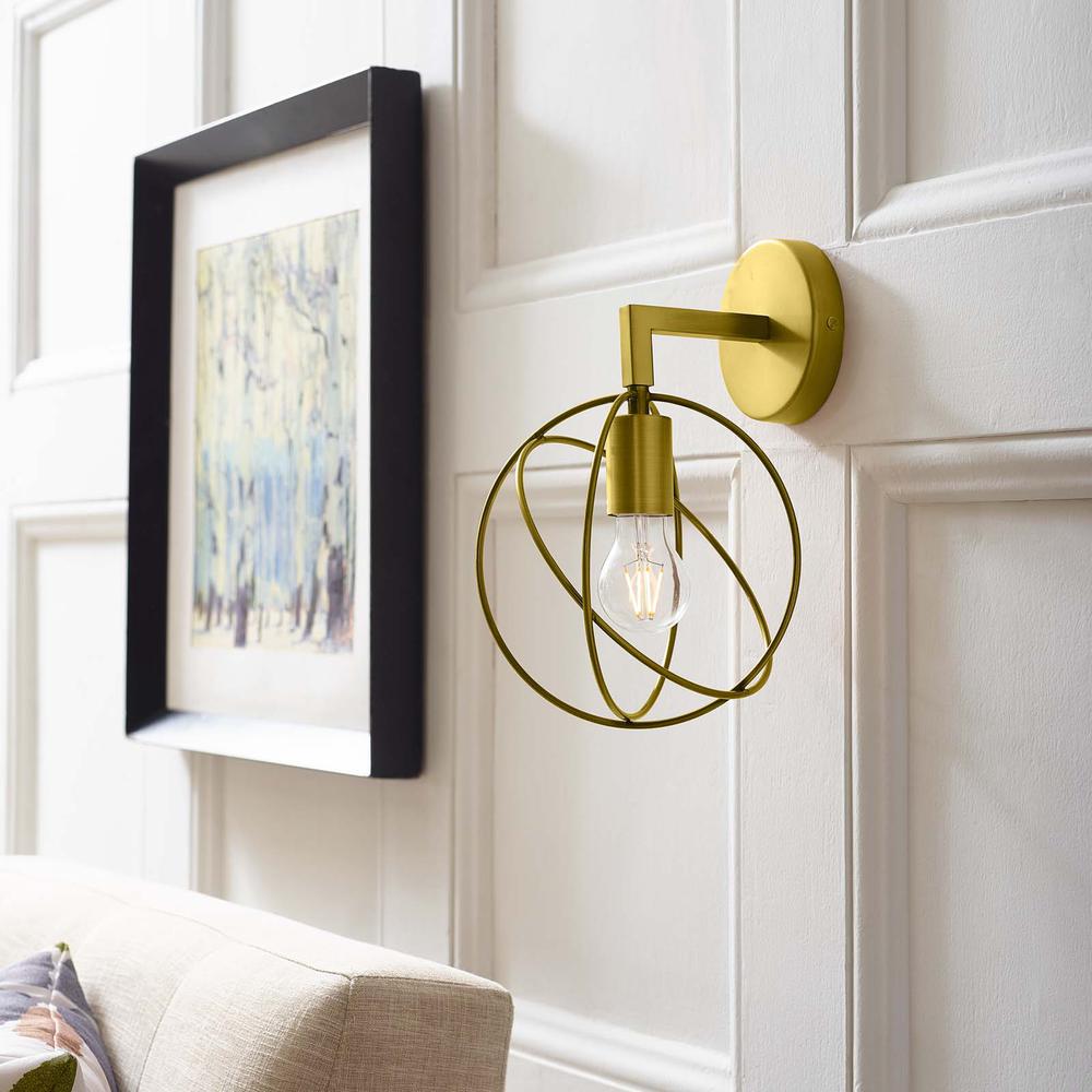 Perimeter Brass Wall Sconce Light Fixture. Picture 4