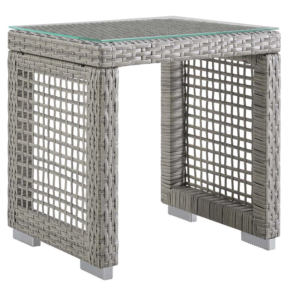 Aura Outdoor Patio Wicker Rattan Side Table. Picture 1