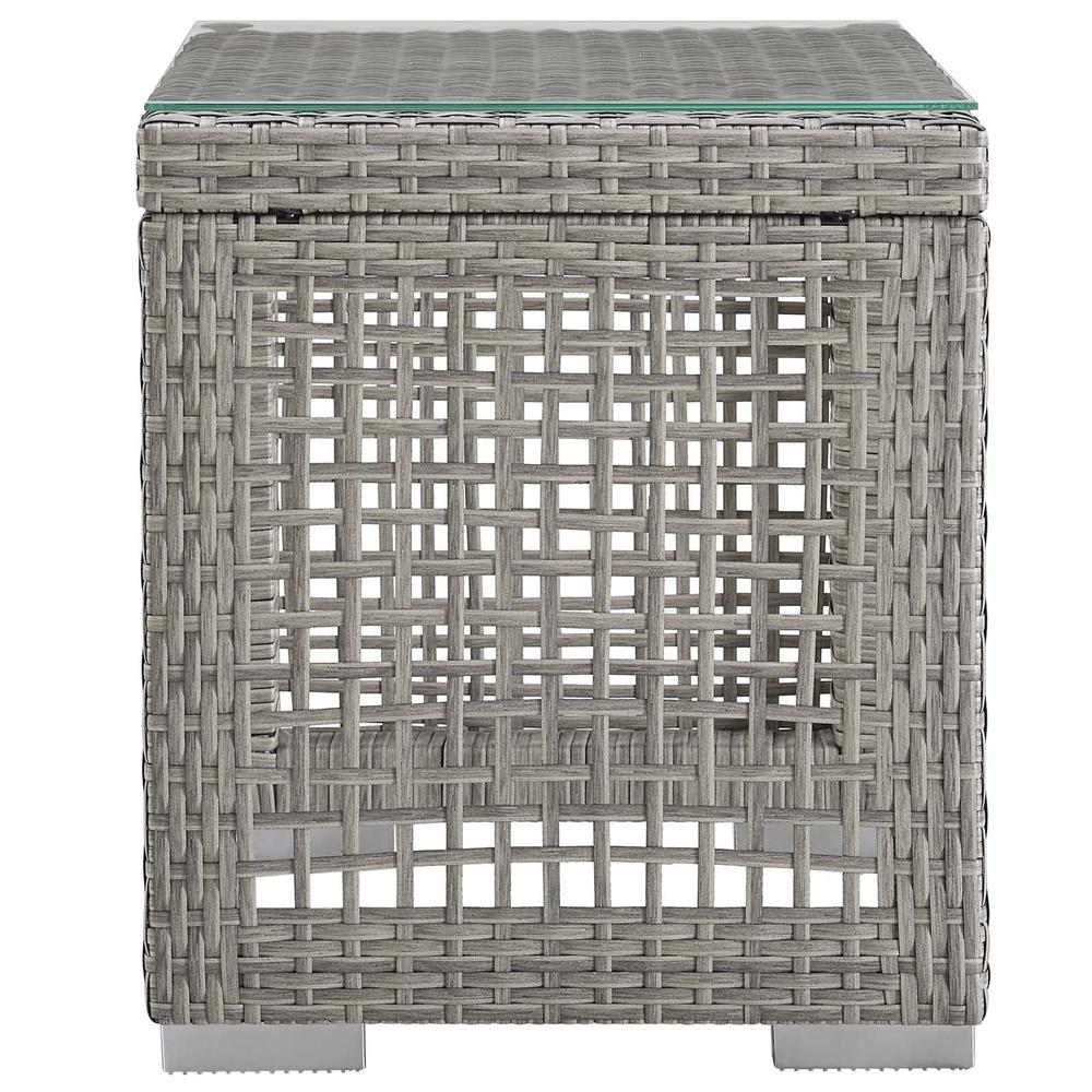 Aura Outdoor Patio Wicker Rattan Side Table. Picture 5