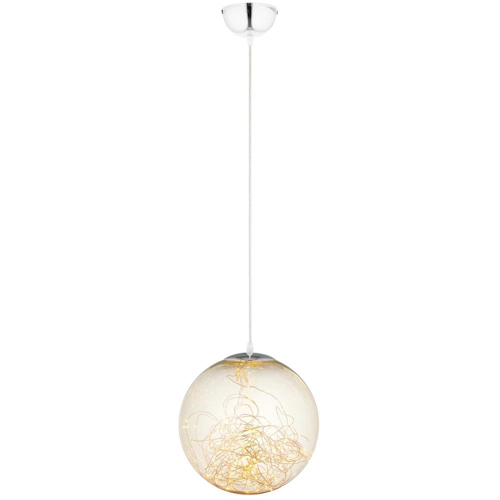 Fairy 8" Amber Glass Globe Ceiling Light Pendant Chandelier. Picture 1
