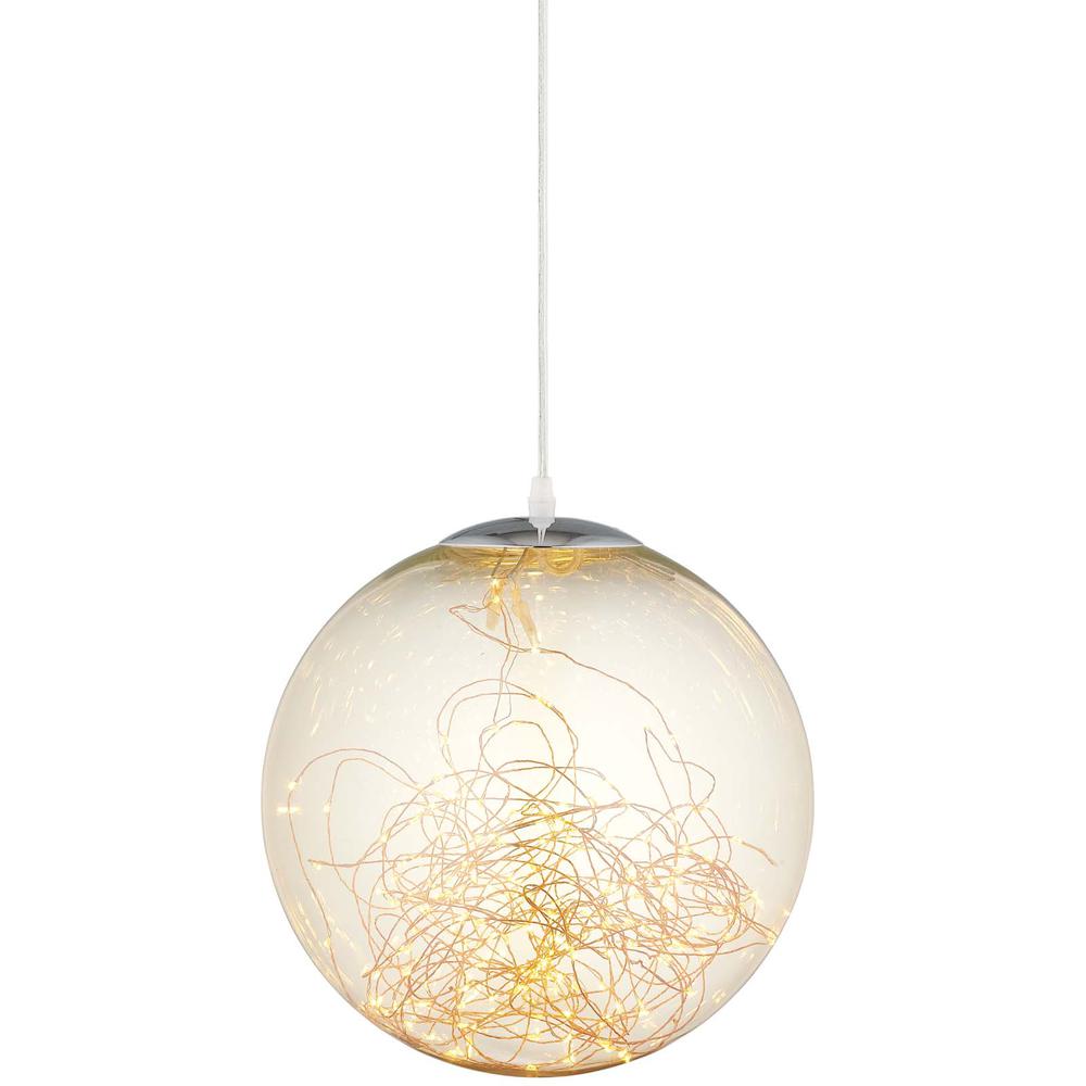 Fairy 8" Amber Glass Globe Ceiling Light Pendant Chandelier. Picture 2