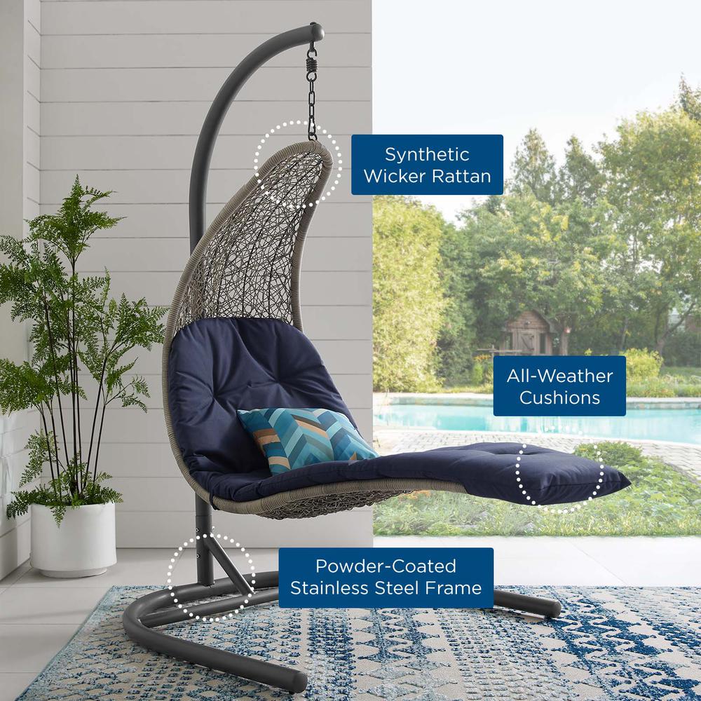 Landscape Hanging Chaise Lounge Outdoor Patio Swing Chair. Picture 5