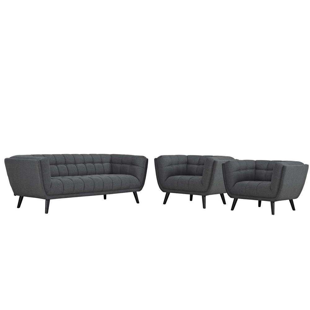 Bestow 3 Piece Upholstered Fabric Sofa and Armchair Set. The main picture.