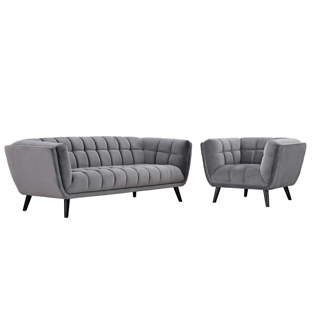 Bestow 2 Piece Performance Velvet Sofa and Armchair Set. The main picture.