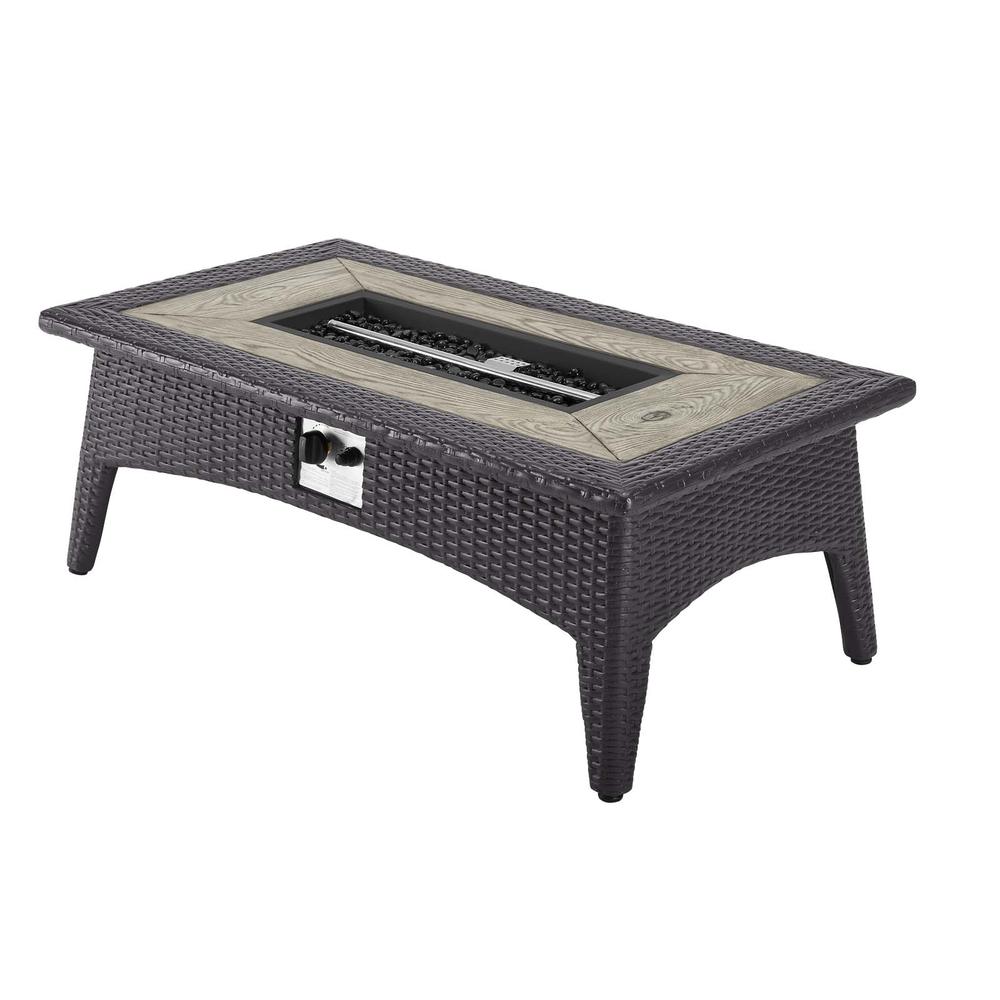 Splendor 43.5" Rectangle Outdoor Patio Fire Pit Table. Picture 1