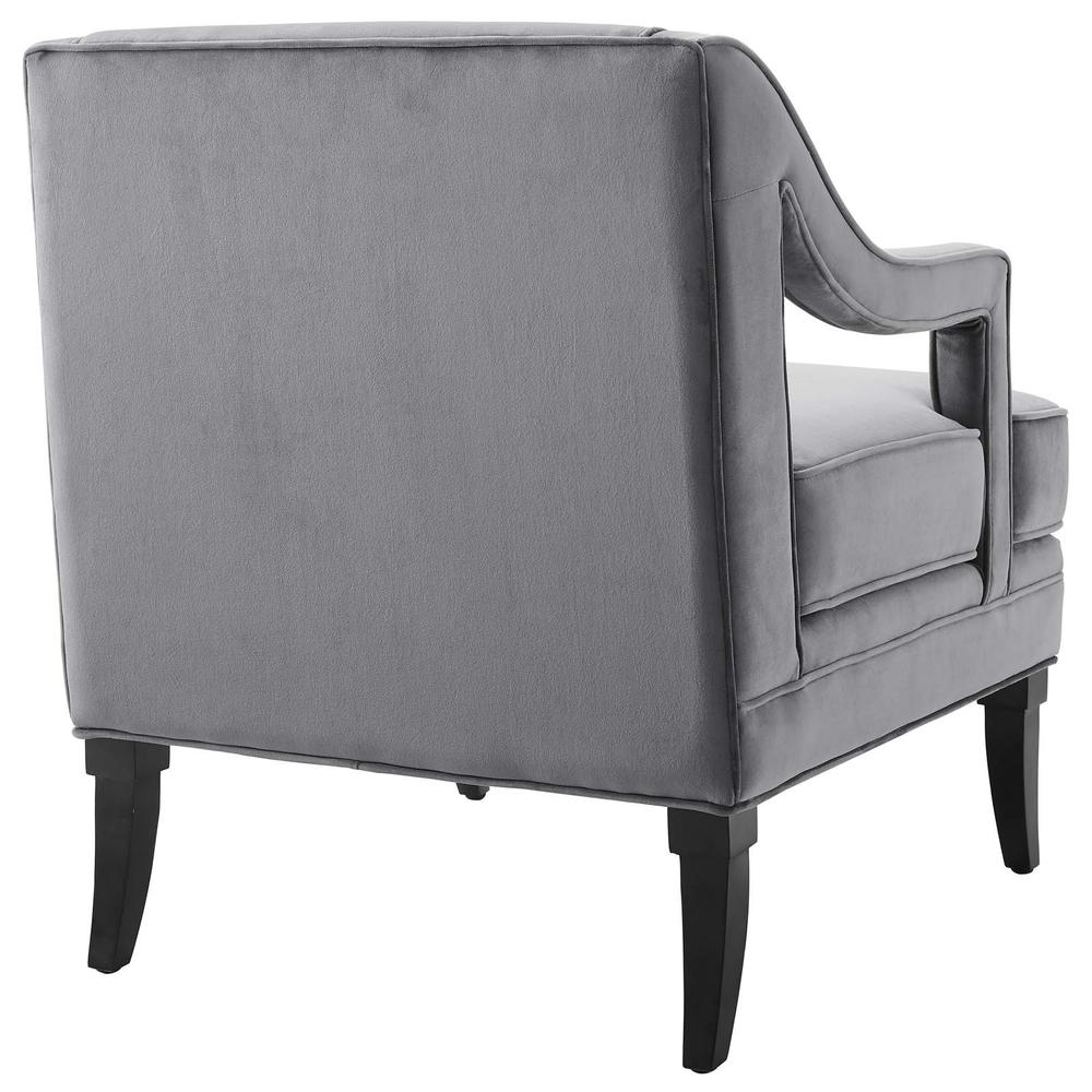 Concur Button Tufted Performance Velvet Armchair - Gray EEI-2996-GRY. Picture 2