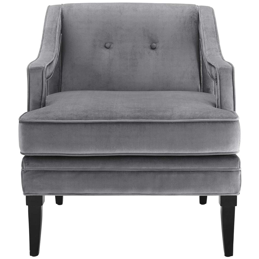 Concur Button Tufted Performance Velvet Armchair - Gray EEI-2996-GRY. Picture 3