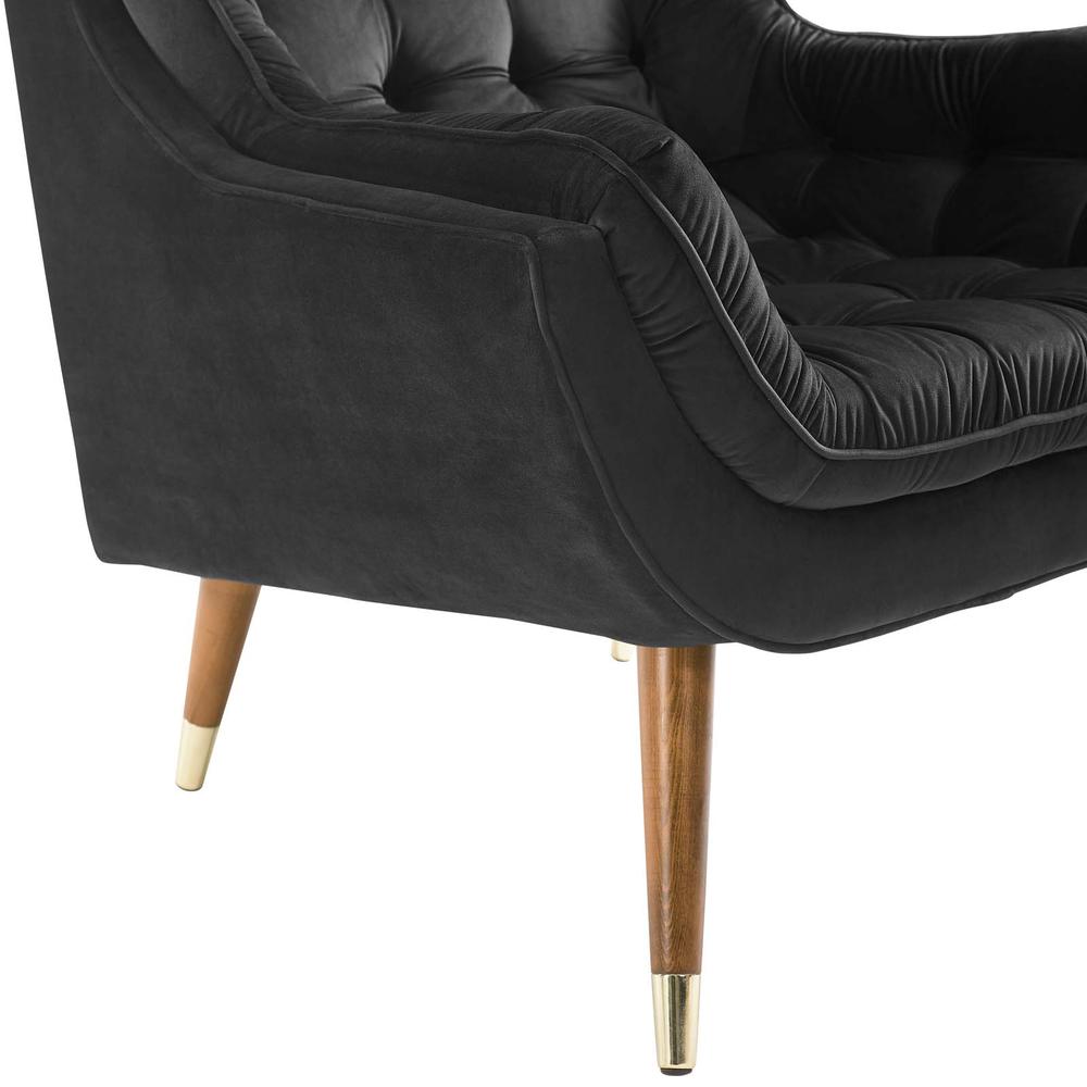 Suggest Button Tufted Performance Velvet Lounge Chair. Picture 4