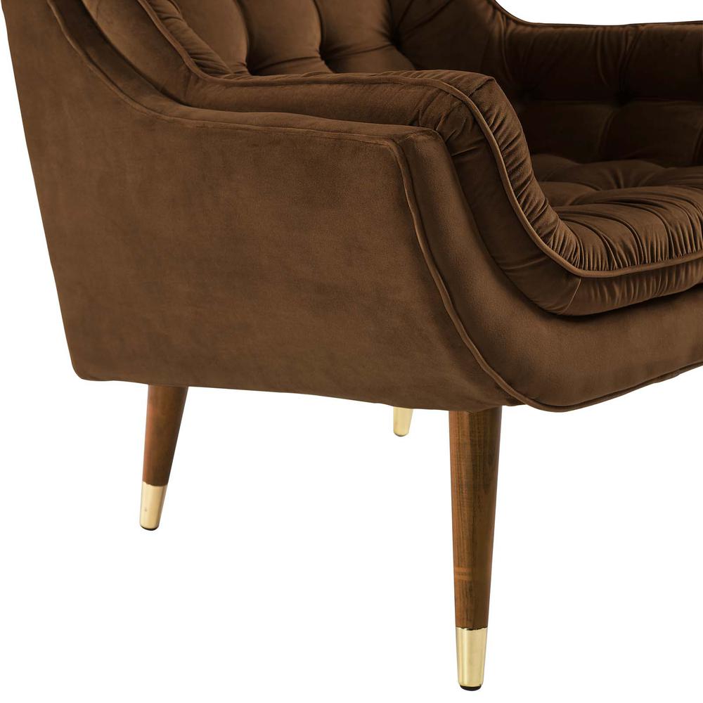 Suggest Button Tufted Performance Velvet Lounge Chair. Picture 4