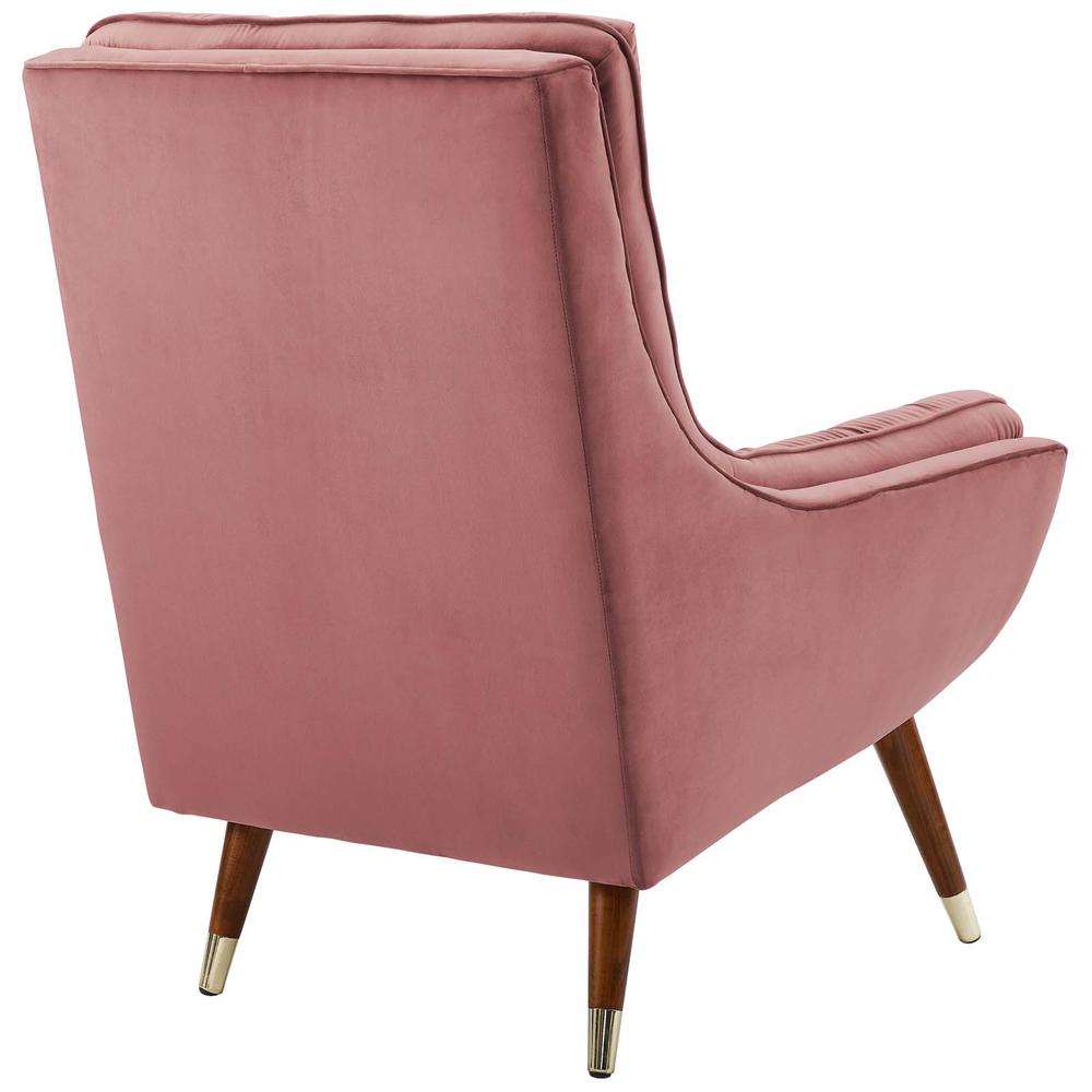 Suggest Button Tufted Performance Velvet Lounge Chair - Dusty Rose EEI-3001-DUS. Picture 2