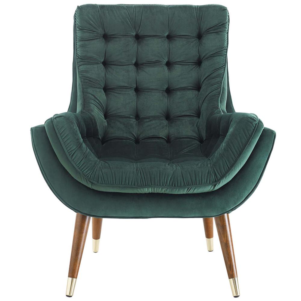 Suggest Button Tufted Performance Velvet Lounge Chair. Picture 3