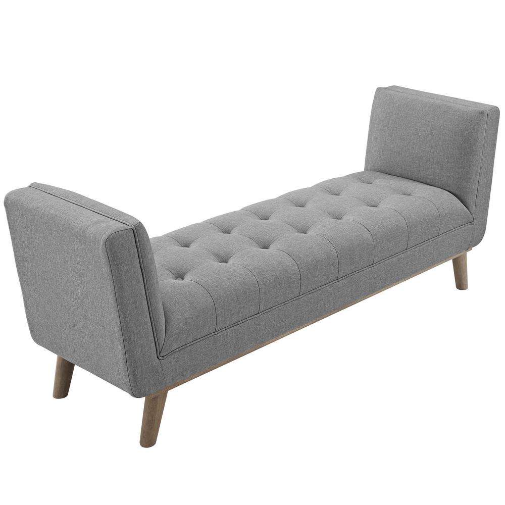 Haven Tufted Button Upholstered Fabric Accent Bench. Picture 2