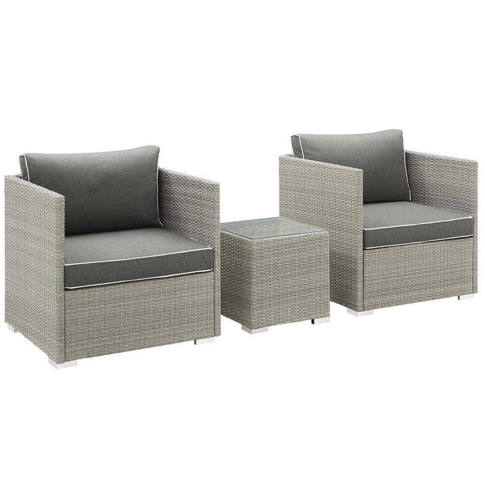 Repose 3 Piece Outdoor Patio Sectional Set. Picture 1