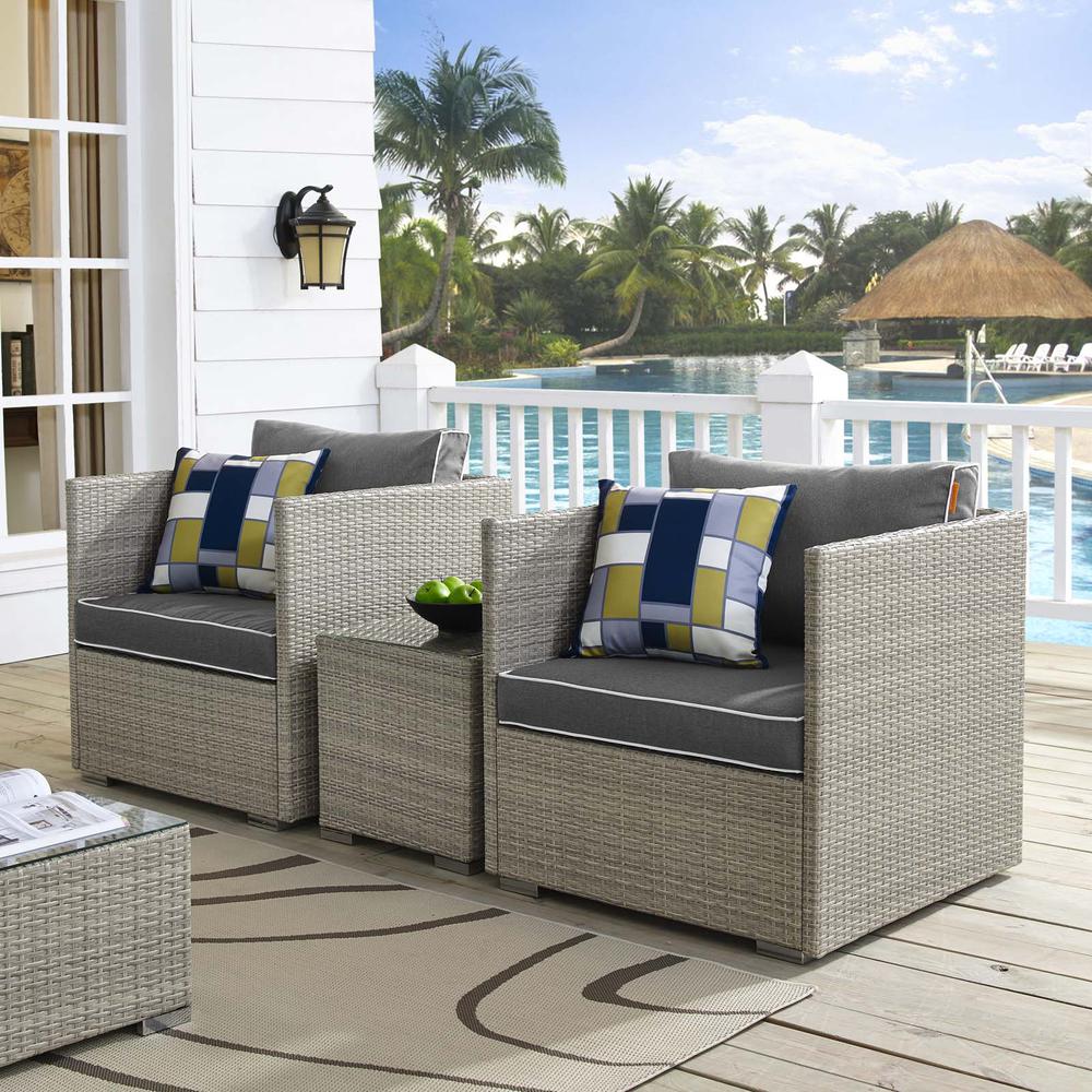 Repose 3 Piece Outdoor Patio Sectional Set. Picture 6
