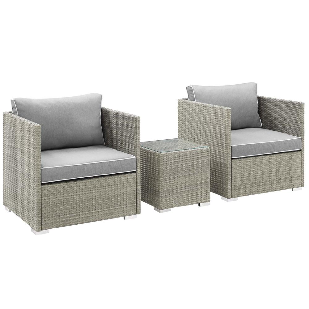 Repose 3 Piece Outdoor Patio Sectional Set. Picture 1