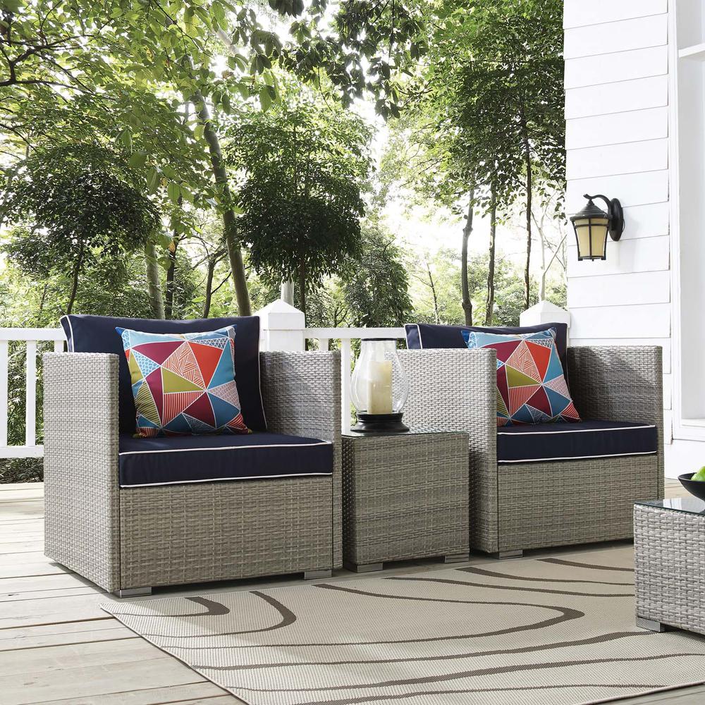 Repose 3 Piece Outdoor Patio Sectional Set. Picture 6