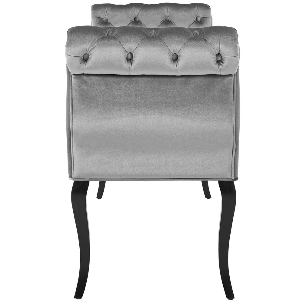 Adelia Chesterfield Style Button Tufted Performance Velvet Bench. Picture 3