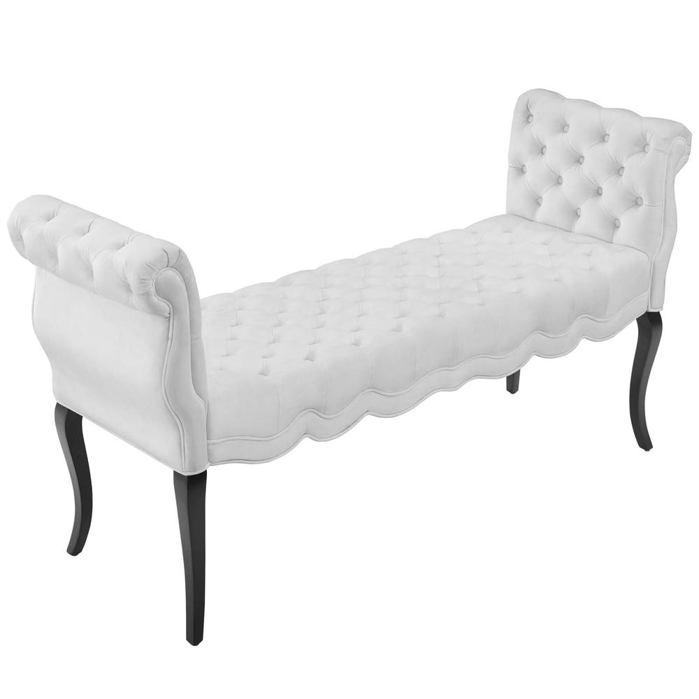 Adelia Chesterfield Style Button Tufted Performance Velvet Bench. Picture 2