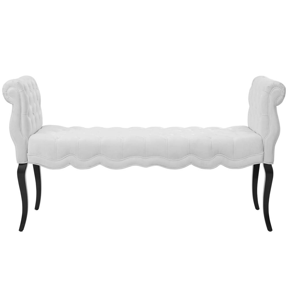 Adelia Chesterfield Style Button Tufted Performance Velvet Bench. Picture 4