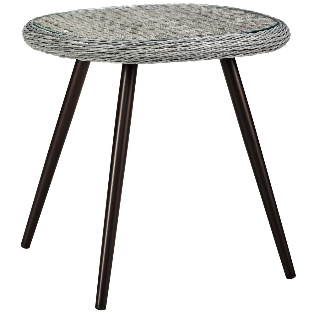 Endeavor Outdoor Patio Wicker Rattan Side Table. Picture 1