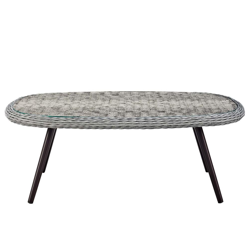 Endeavor Outdoor Patio Wicker Rattan Coffee Table. Picture 3