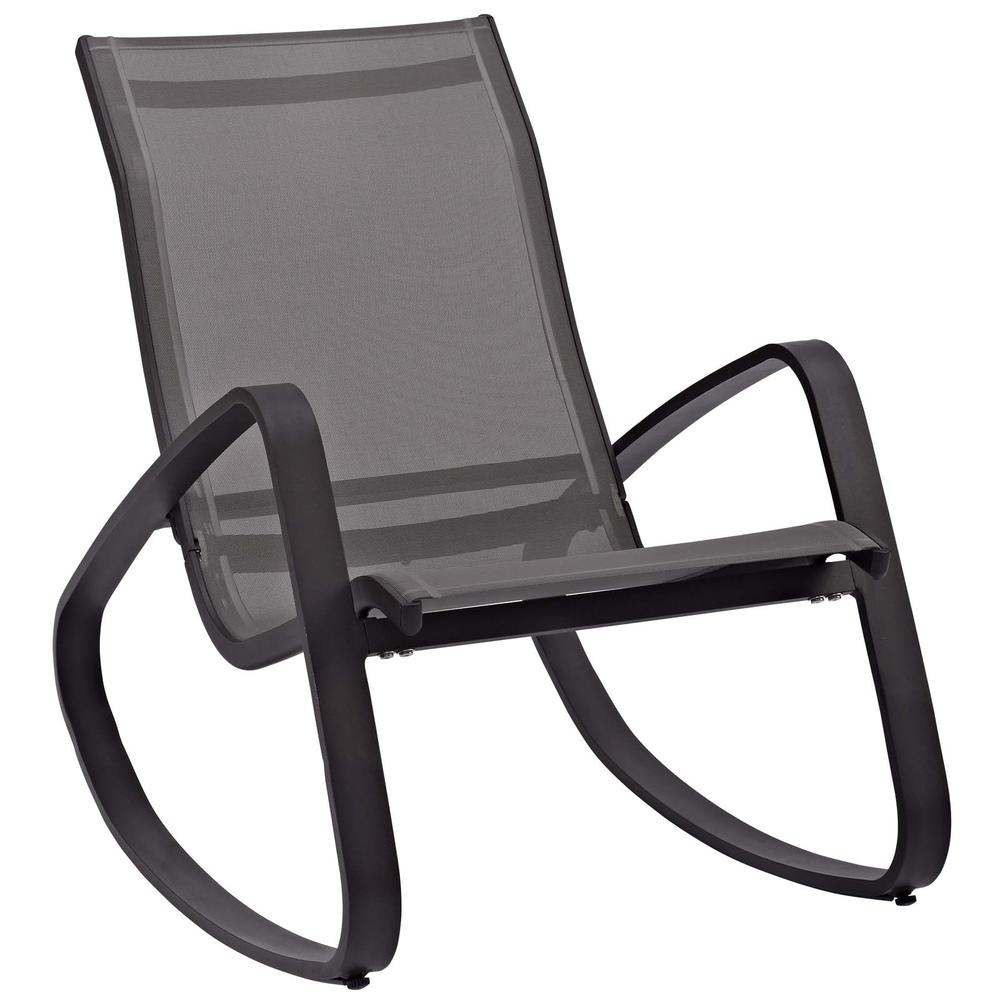 Traveler Rocking Outdoor Patio Mesh Sling Lounge Chair. Picture 1
