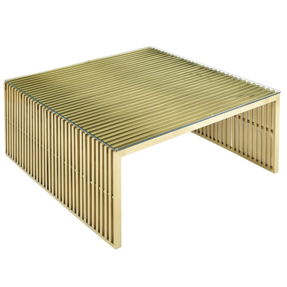 Gridiron Stainless Steel Coffee Table. Picture 3