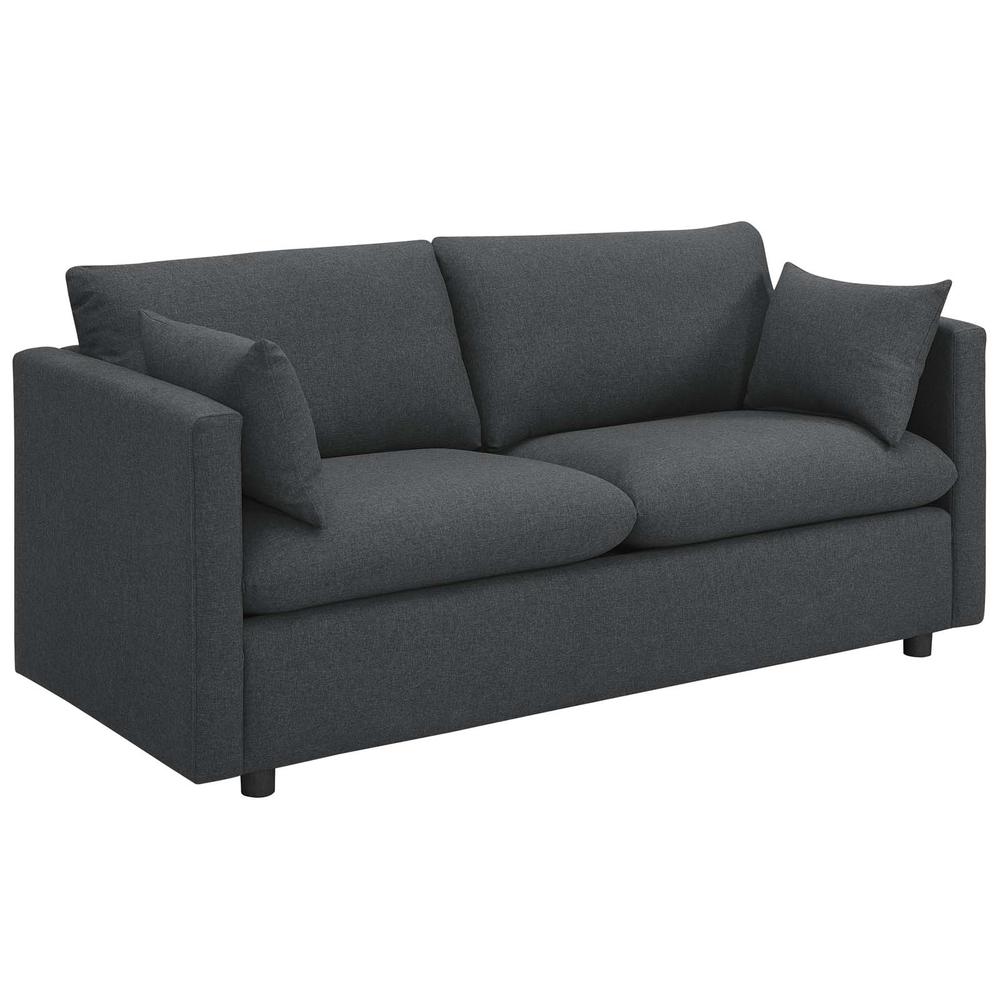 Activate Upholstered Fabric Sofa - Gray EEI-3044-GRY. Picture 2