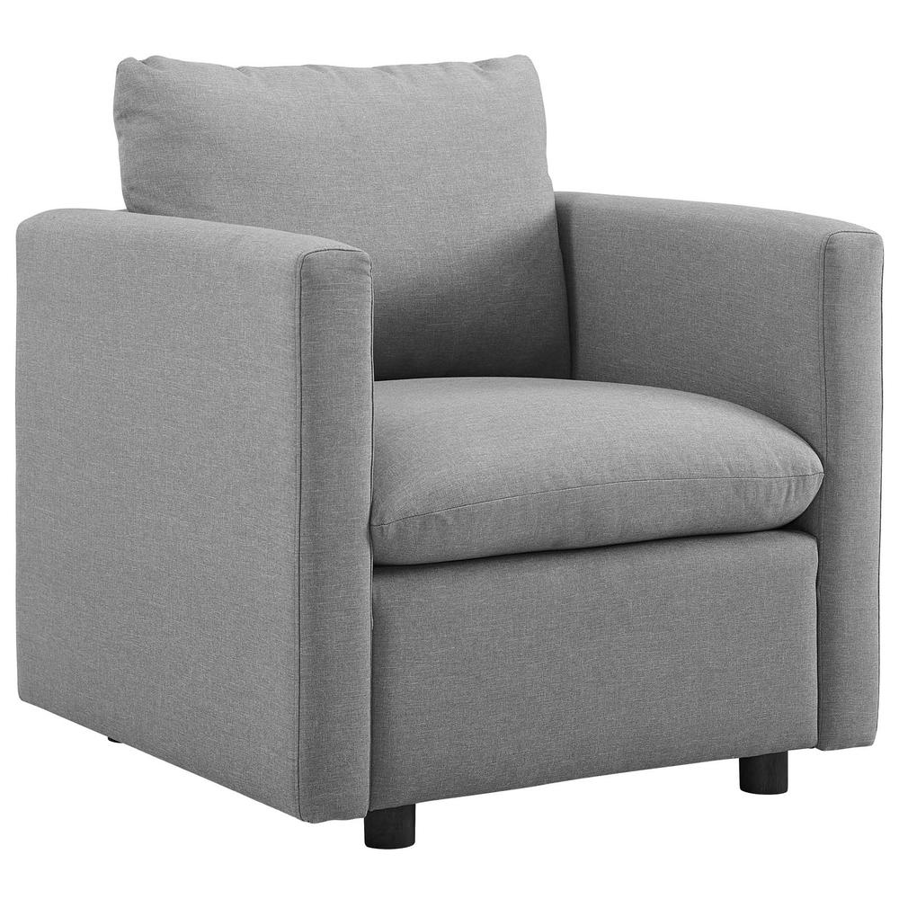 Activate Upholstered Fabric Armchair - Light Gray EEI-3045-LGR. Picture 1