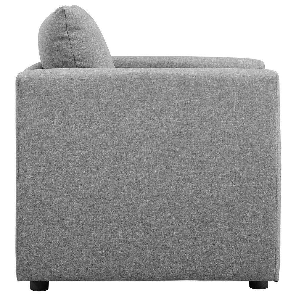 Activate Upholstered Fabric Armchair - Light Gray EEI-3045-LGR. Picture 2